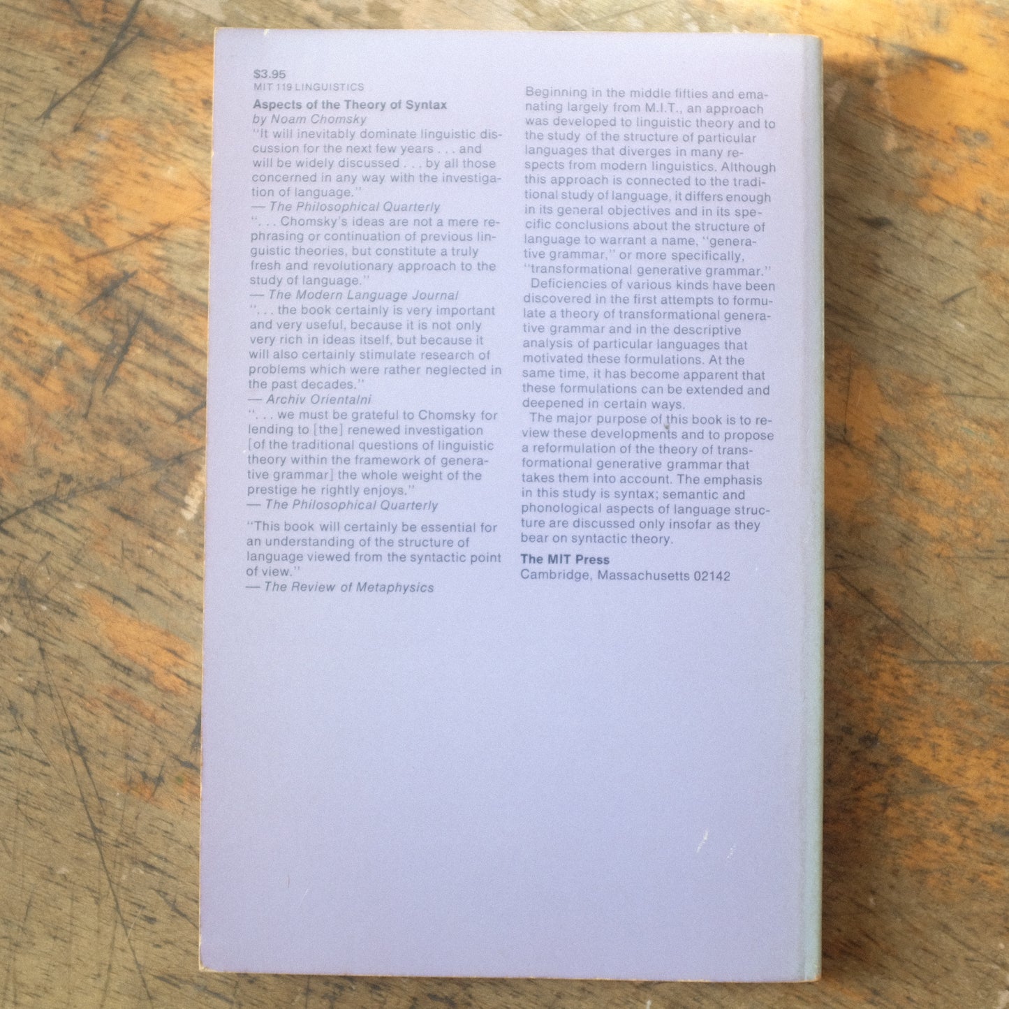 Aspects of the Theory of Syntax by Noam Chomsky